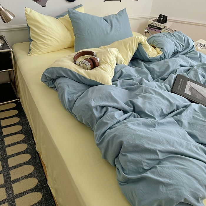 91家纺网 家纺一手货源 找家纺 梦卓家纺 2025爆款ins风超柔褶皱亲肤磨毛水洗棉四件套 浪漫地中海