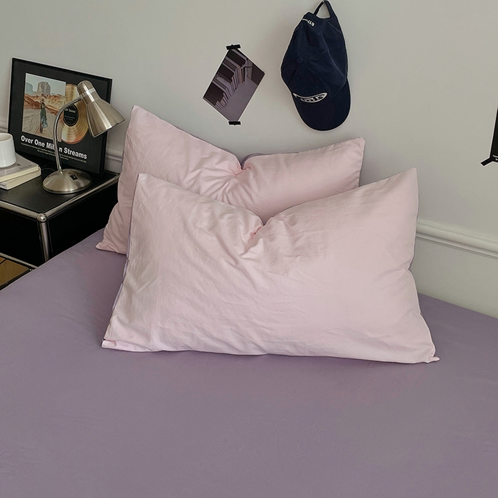 91家纺网 家纺一手货源 找家纺 梦卓家纺 2025爆款ins风超柔褶皱亲肤磨毛水洗棉四件套 粉果气泡