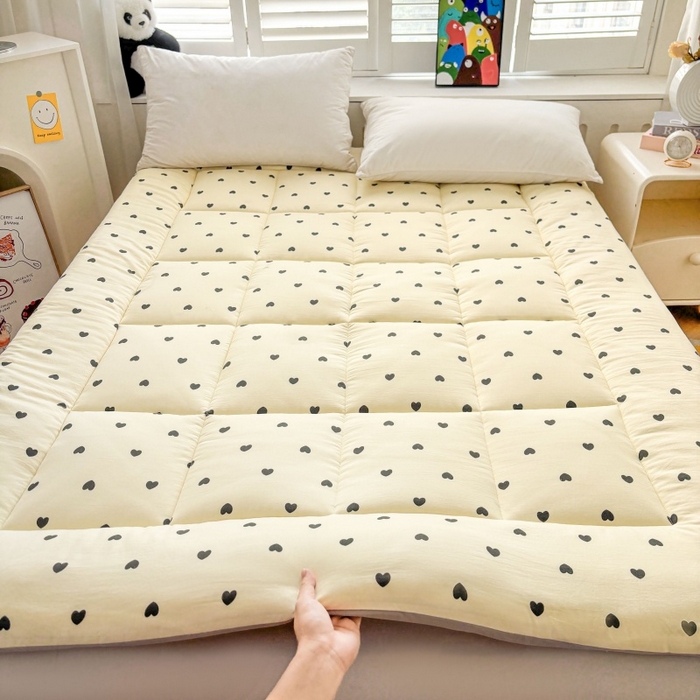 91家纺网 家纺一手货源 找家纺 魅图家纺 2025新款A类云朵棉印花棉花软床垫床褥子 爱心