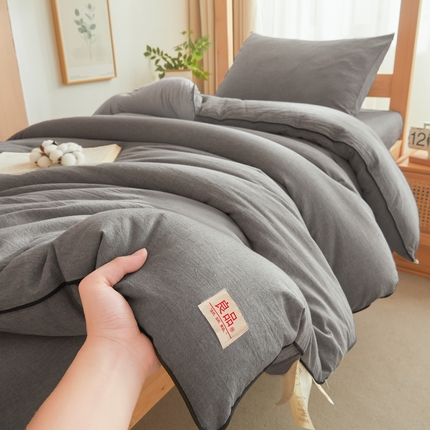 熙宴家纺 2025新款水洗棉嵌绳款100%新疆棉花被 石灰