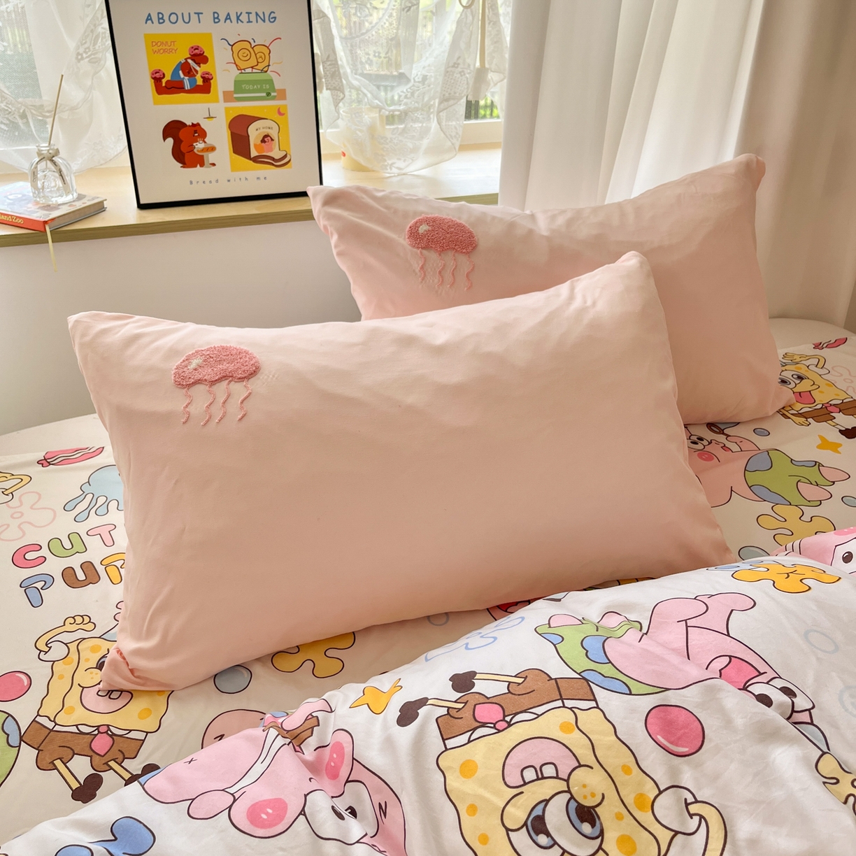 91家纺网 家纺一手货源 找家纺 茉礼 2025新款高克重水洗云朵棉毛巾绣四件套学生季可爱卡通-况味 星星历险记