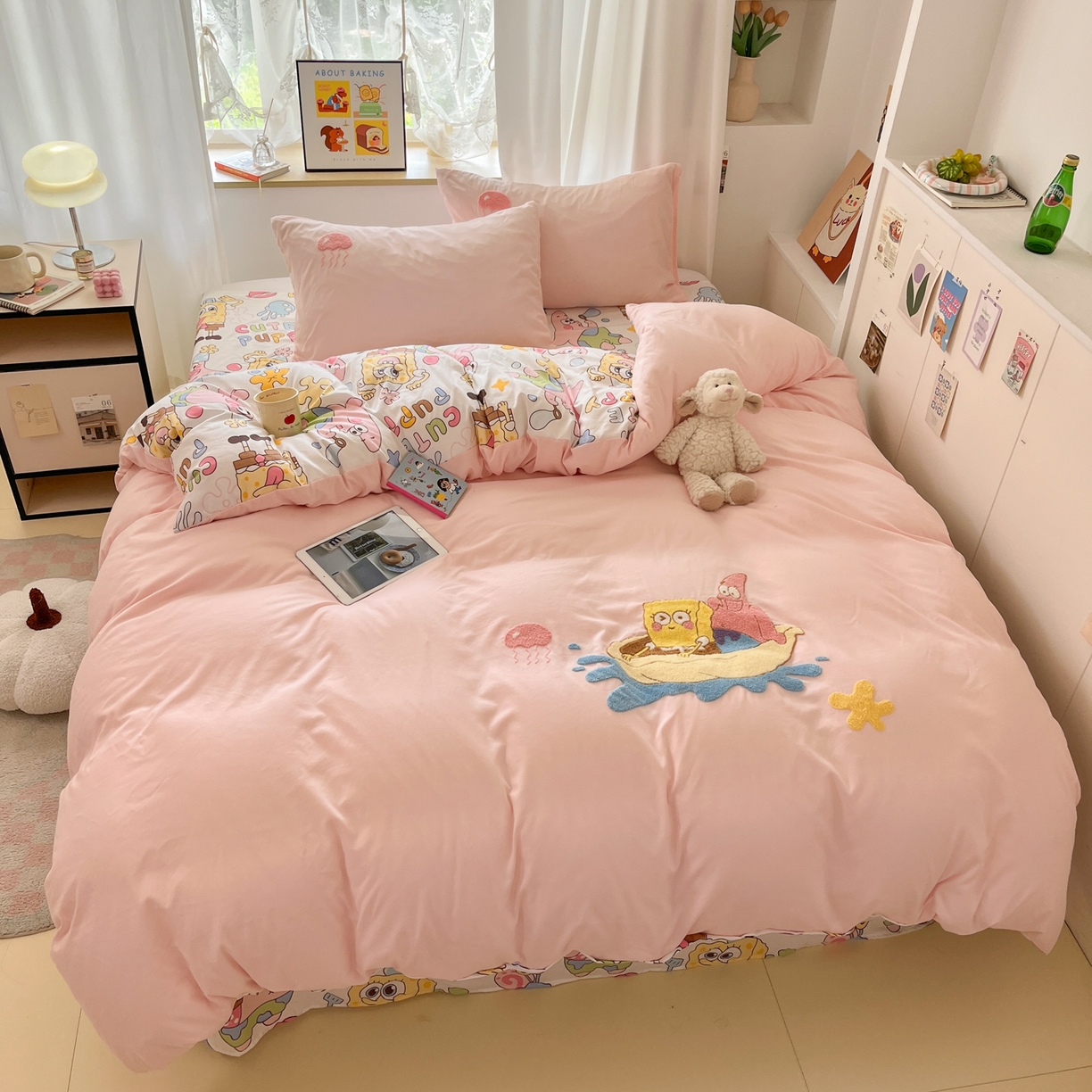 91家纺网 家纺一手货源 找家纺 茉礼 2025新款高克重水洗云朵棉毛巾绣四件套学生季可爱卡通-况味 星星历险记