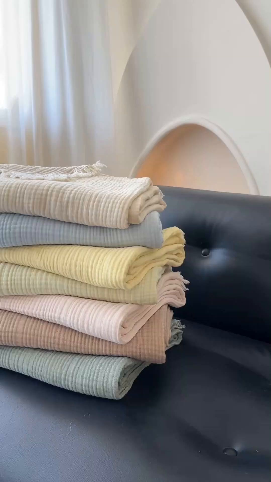 91家纺网 家纺一手货源 找家纺 （总）吉象家纺 2025新款全棉纯棉四层纱流苏毯盖毯毯子