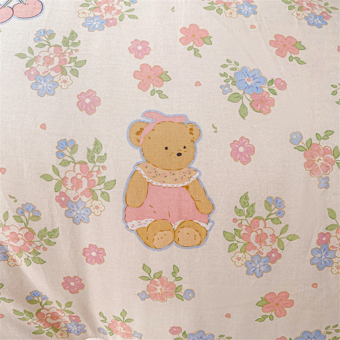 91家纺网 家纺一手货源 找家纺 小石头家纺 2025新款A类全棉纯棉印花豆豆绒大豆被冬被春秋被被子被芯 花园小熊