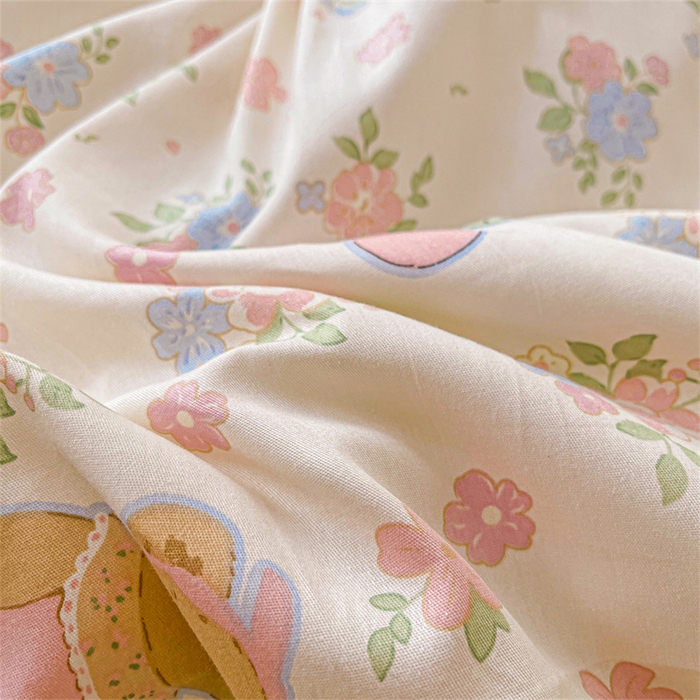 91家纺网 家纺一手货源 找家纺 小石头家纺 2025新款A类全棉纯棉印花豆豆绒大豆被冬被春秋被被子被芯 花园小熊