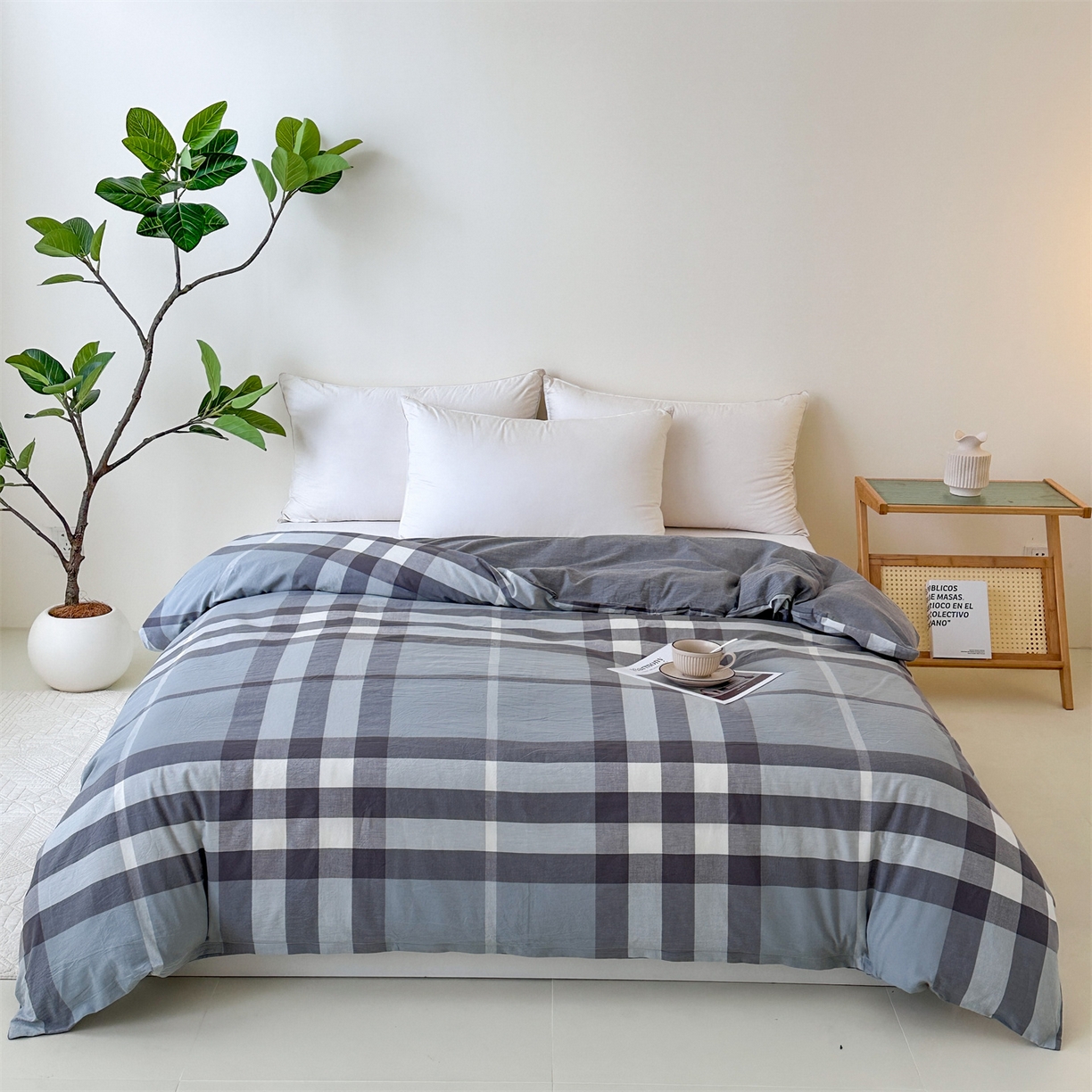 91家纺网 家纺一手货源 找家纺 凌云家纺 2025新款A类可拆洗全棉大豆被子全棉纯棉单人学生宿舍加厚保暖冬被春秋被芯棉被 高远-灰