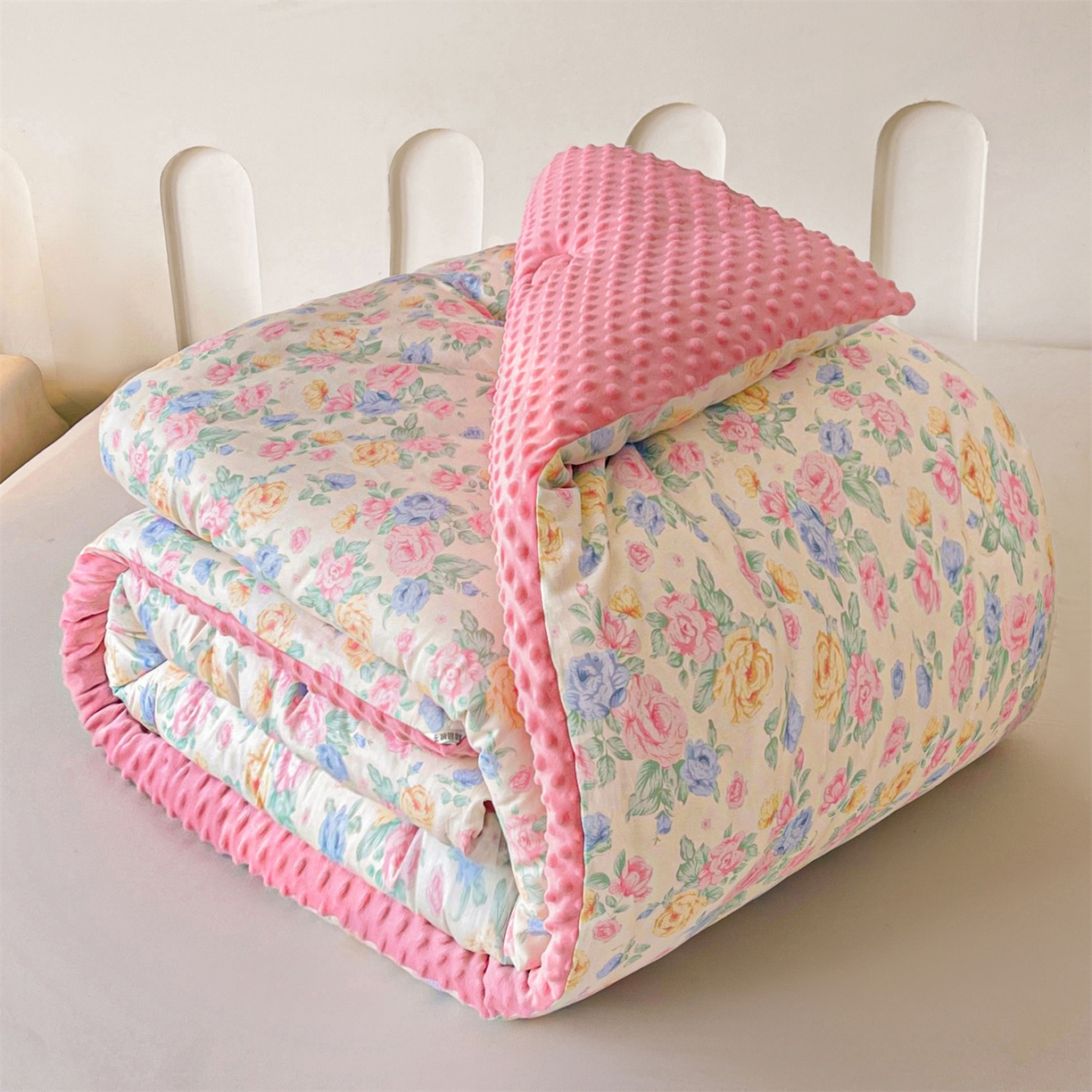 小石头家纺 2025新款A类全棉纯棉印花豆豆绒大豆被冬被春秋被被子被芯 兰若幽香