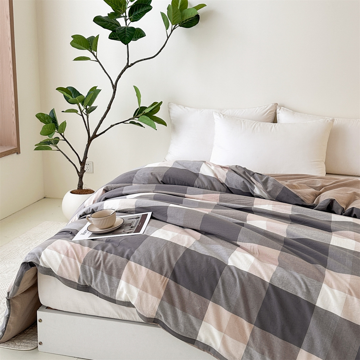 91家纺网 家纺一手货源 找家纺 凌云家纺 2025新款A类可拆洗全棉大豆被子全棉纯棉单人学生宿舍加厚保暖冬被春秋被芯棉被 临风-卡