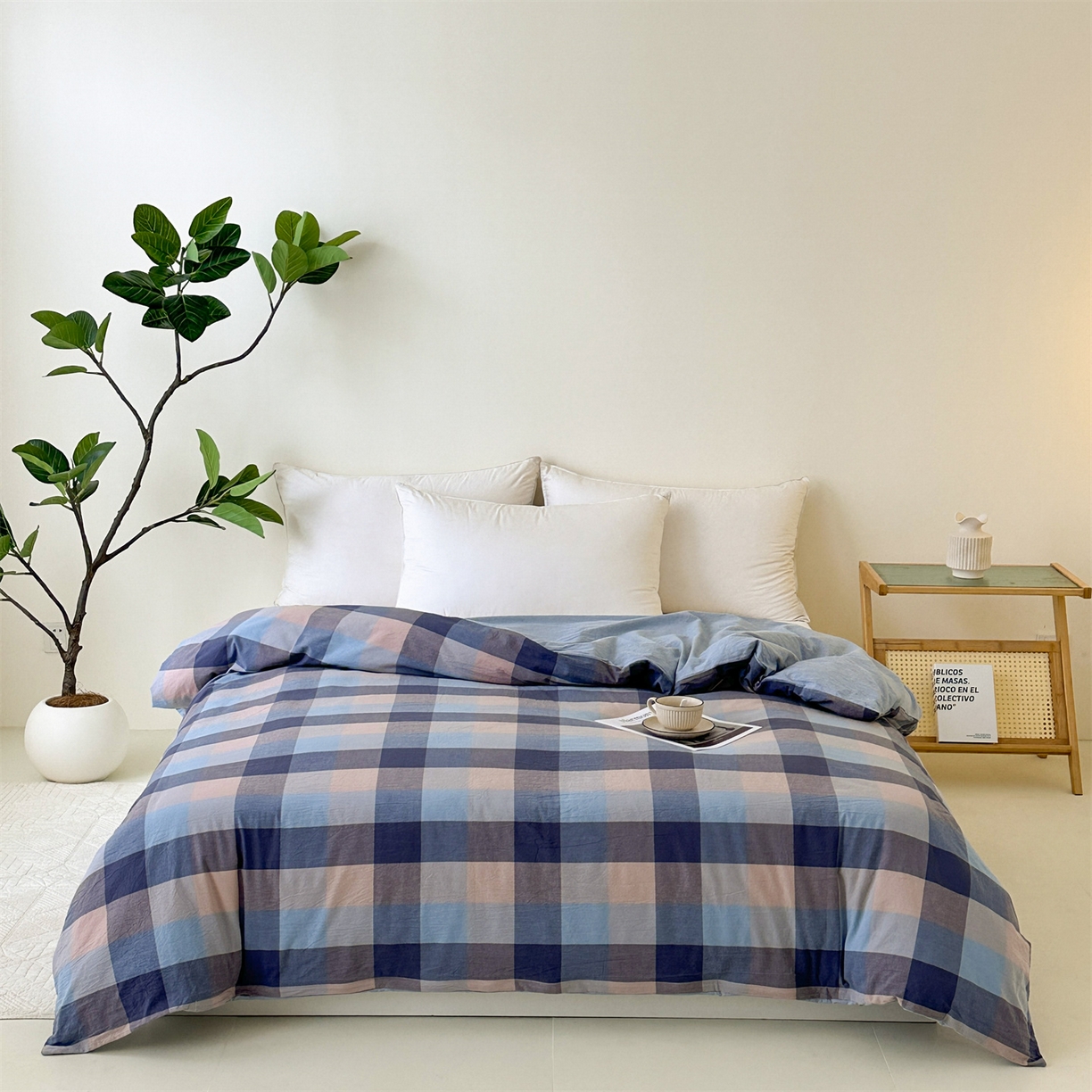 91家纺网 家纺一手货源 找家纺 凌云家纺 2025新款A类可拆洗全棉大豆被子全棉纯棉单人学生宿舍加厚保暖冬被春秋被芯棉被 凌云-蓝