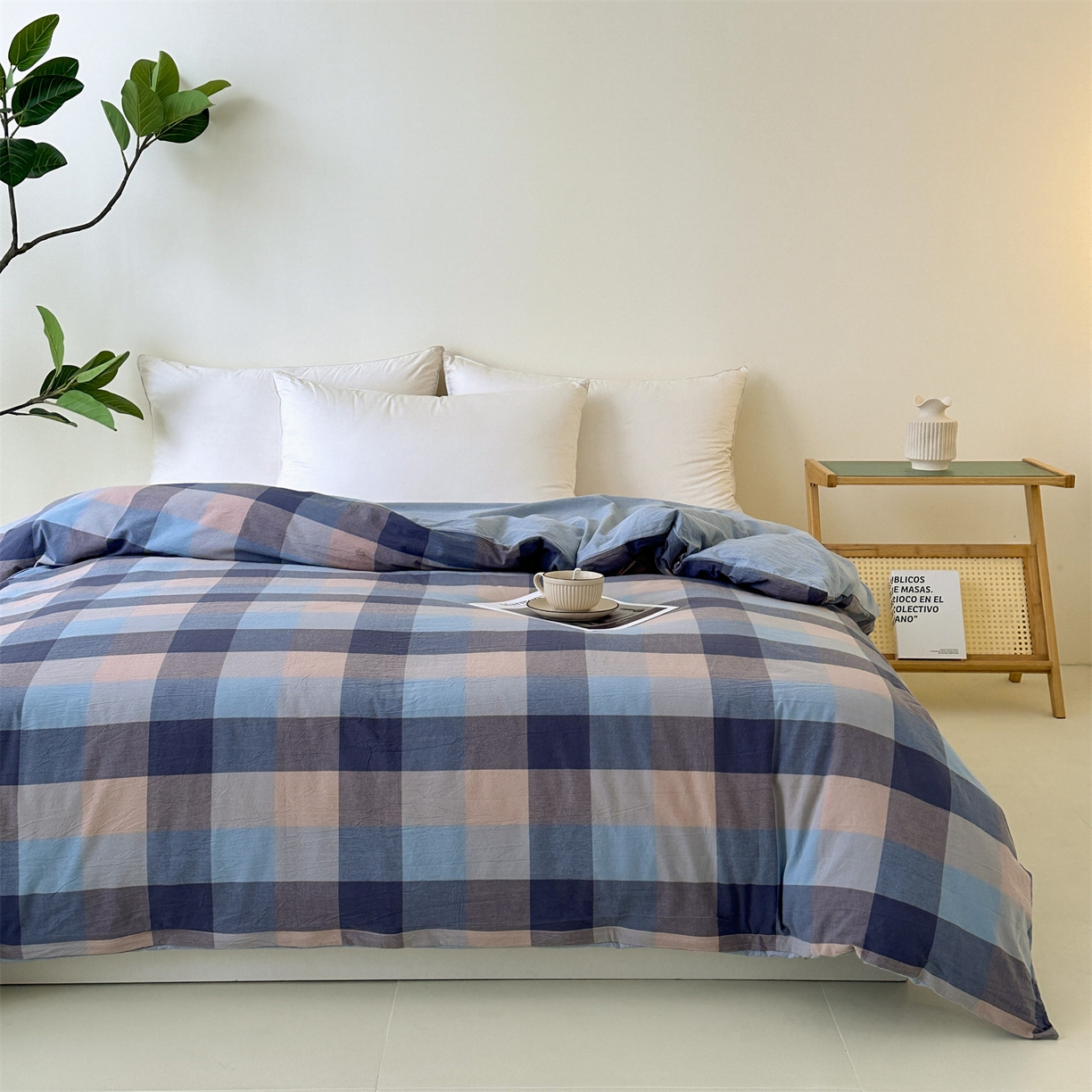 91家纺网 家纺一手货源 找家纺 凌云家纺 2025新款A类可拆洗全棉大豆被子全棉纯棉单人学生宿舍加厚保暖冬被春秋被芯棉被 凌云-蓝