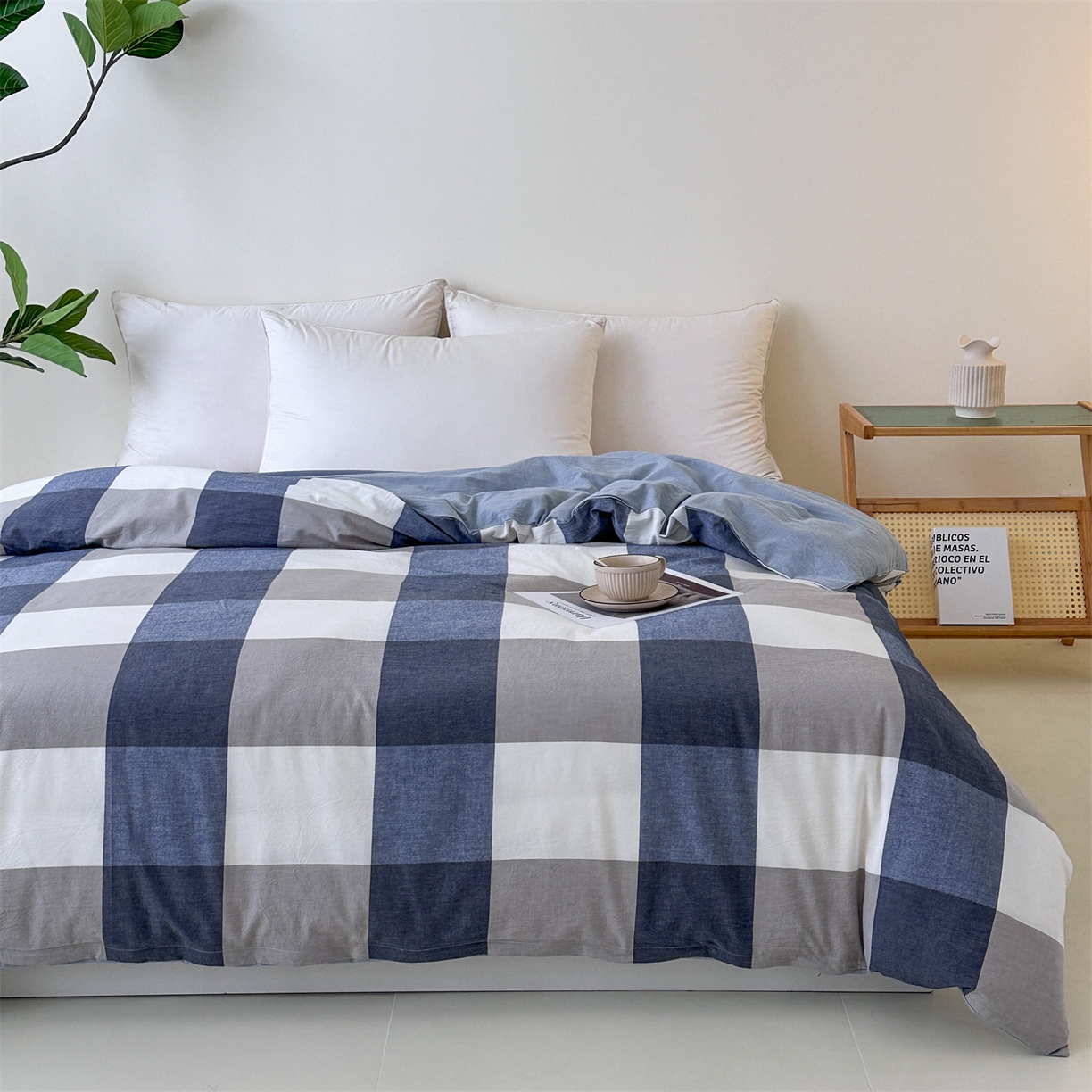 91家纺网 家纺一手货源 找家纺 凌云家纺 2025新款A类可拆洗全棉大豆被子全棉纯棉单人学生宿舍加厚保暖冬被春秋被芯棉被 宁静-蓝