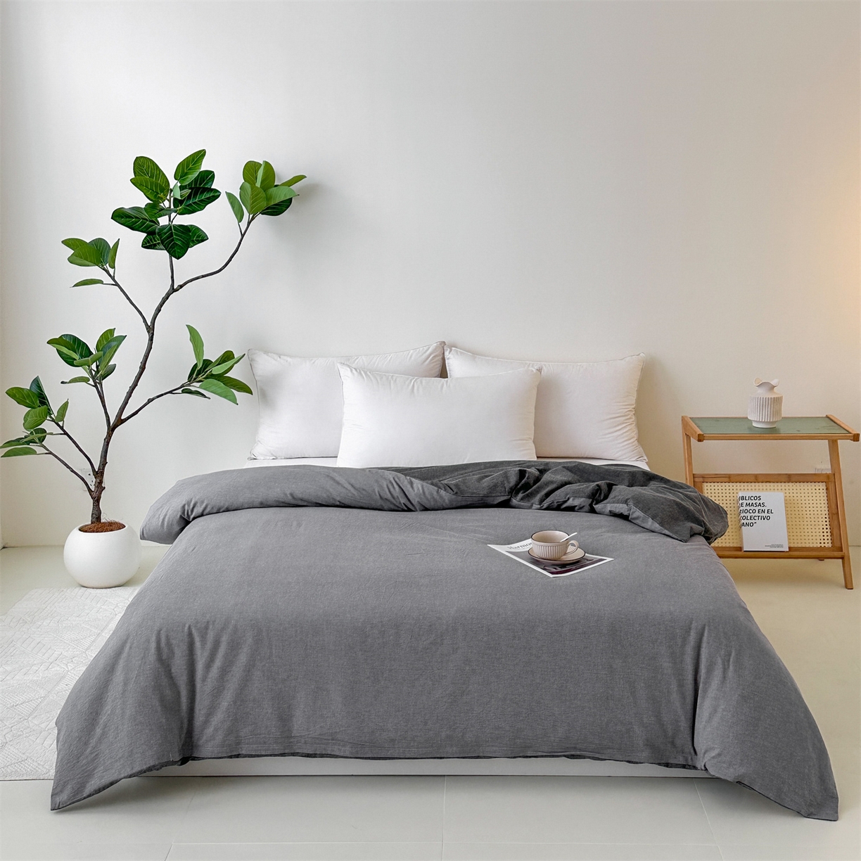 91家纺网 家纺一手货源 找家纺 凌云家纺 2025新款A类可拆洗全棉大豆被子全棉纯棉单人学生宿舍加厚保暖冬被春秋被芯棉被 浅灰+深灰