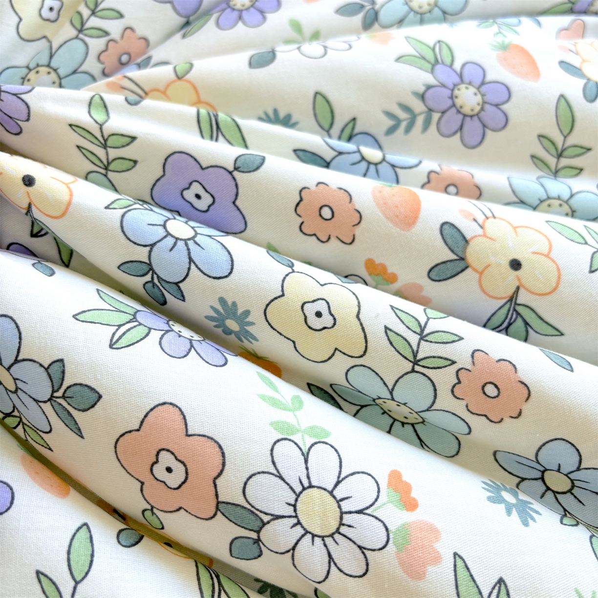 91家纺网 家纺一手货源 找家纺 小石头家纺 2025新款A类全棉纯棉印花豆豆绒大豆被冬被春秋被被子被芯 梦溪小花