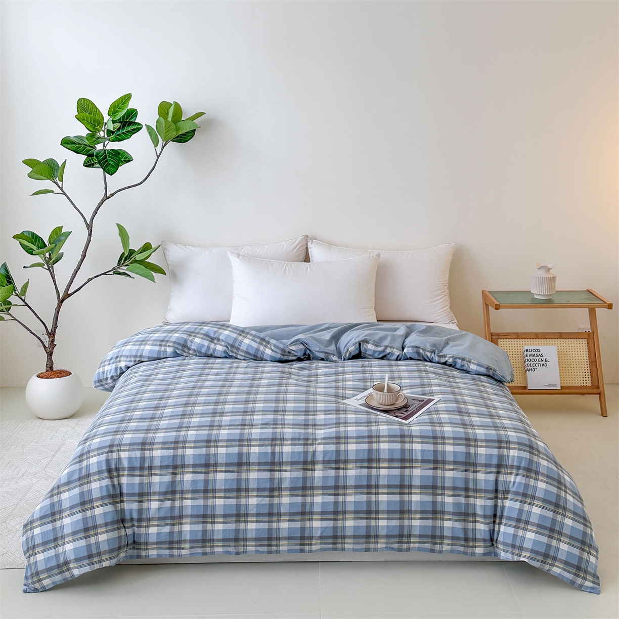 91家纺网 家纺一手货源 找家纺 凌云家纺 2025新款A类可拆洗全棉大豆被子全棉纯棉单人学生宿舍加厚保暖冬被春秋被芯棉被 秋禾-蓝