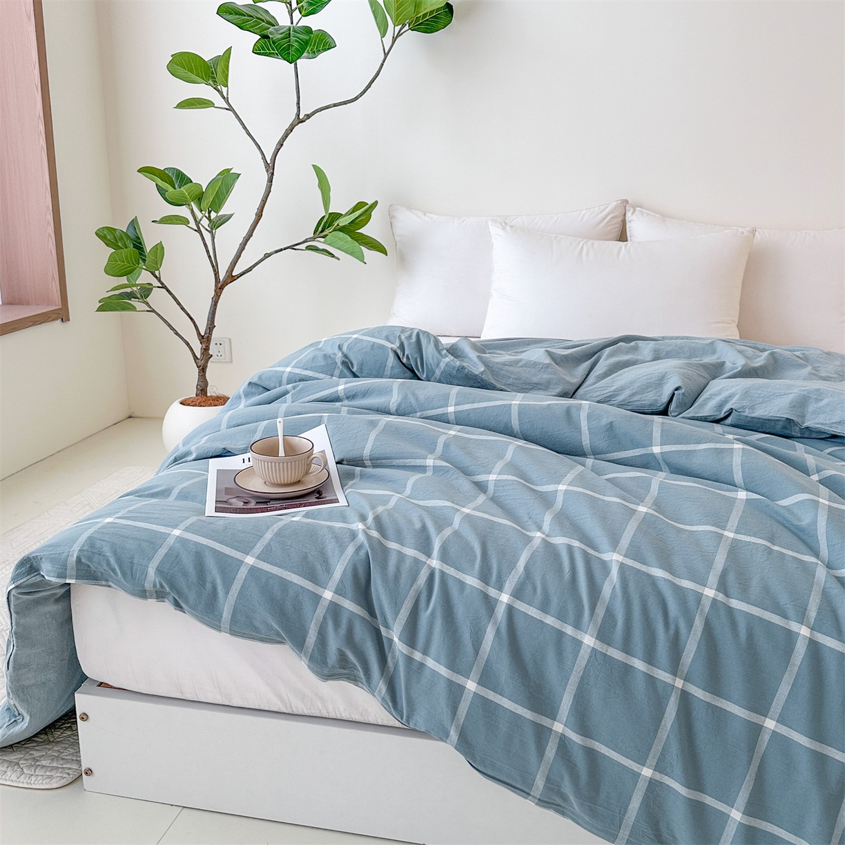 91家纺网 家纺一手货源 找家纺 凌云家纺 2025新款A类可拆洗全棉大豆被子全棉纯棉单人学生宿舍加厚保暖冬被春秋被芯棉被 壮志-兰