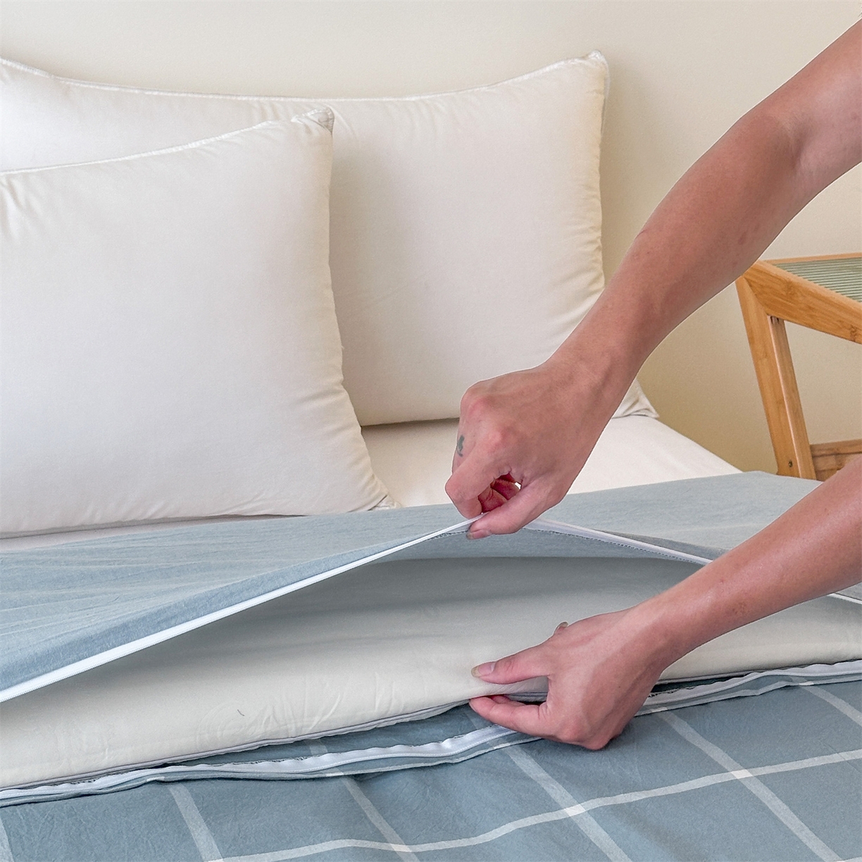 91家纺网 家纺一手货源 找家纺 凌云家纺 2025新款A类可拆洗全棉大豆被子全棉纯棉单人学生宿舍加厚保暖冬被春秋被芯棉被 壮志-兰