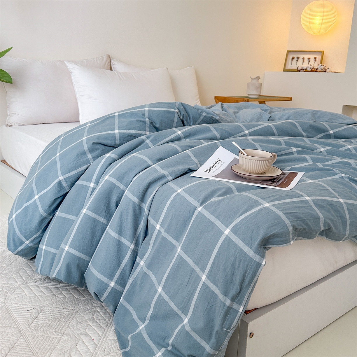 91家纺网 家纺一手货源 找家纺 凌云家纺 2025新款A类可拆洗全棉大豆被子全棉纯棉单人学生宿舍加厚保暖冬被春秋被芯棉被 壮志-兰