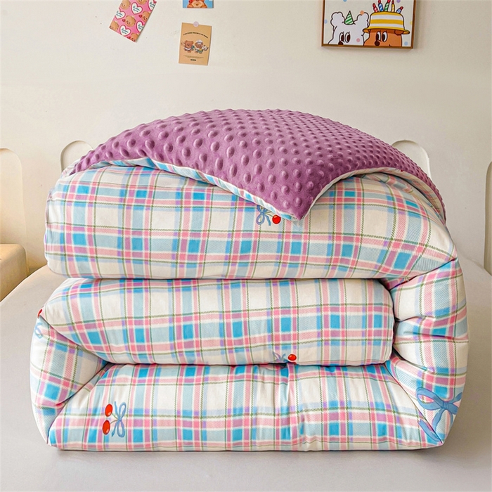 91家纺网 家纺一手货源 找家纺 （总）小石头家纺 2025新款A类全棉纯棉豆豆绒大豆被 被子冬被被芯春秋被