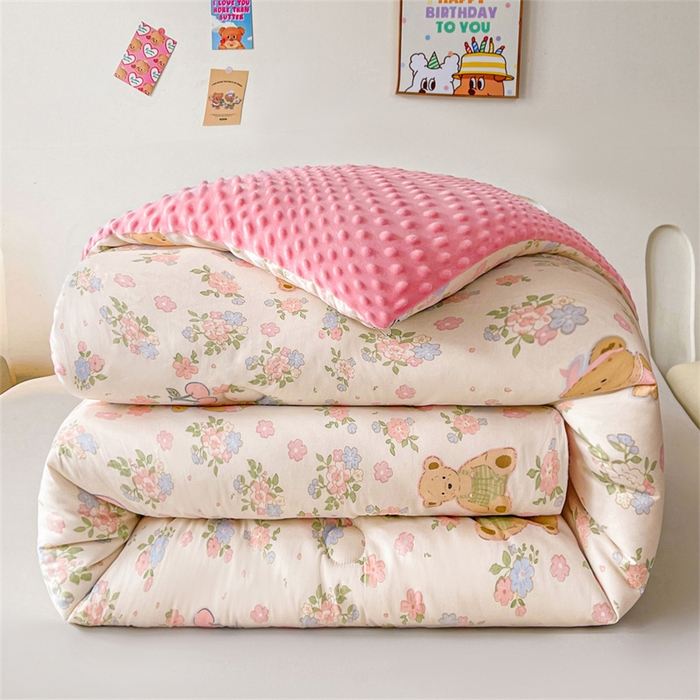 91家纺网 家纺一手货源 找家纺 （总）小石头家纺 2025新款A类全棉纯棉豆豆绒大豆被 被子冬被被芯春秋被