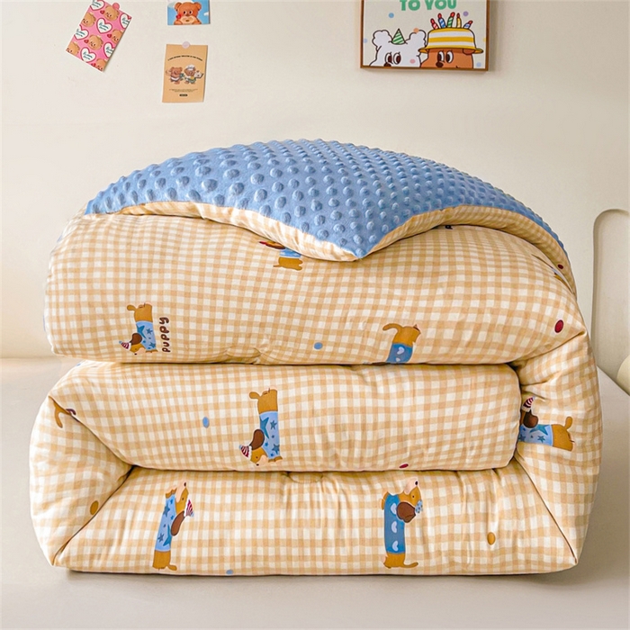 91家纺网 家纺一手货源 找家纺 （总）小石头家纺 2025新款A类全棉纯棉豆豆绒大豆被 被子冬被被芯春秋被