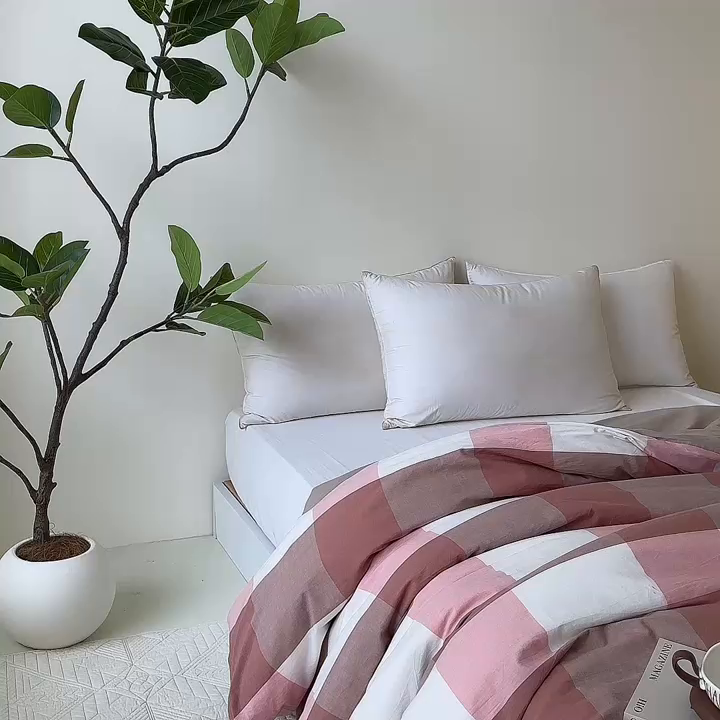 91家纺网 家纺一手货源 找家纺 凌云家纺 2025新款A类可拆洗全棉大豆被子全棉纯棉单人学生宿舍加厚保暖冬被春秋被芯棉被 粉格-卡