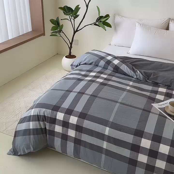 91家纺网 家纺一手货源 找家纺 凌云家纺 2025新款A类可拆洗全棉大豆被子全棉纯棉单人学生宿舍加厚保暖冬被春秋被芯棉被 高远-灰