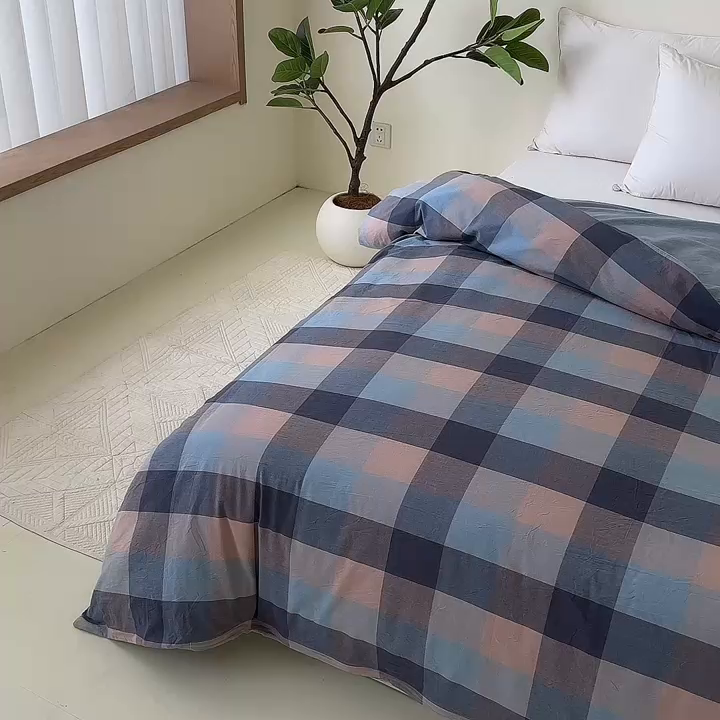 91家纺网 家纺一手货源 找家纺 凌云家纺 2025新款A类可拆洗全棉大豆被子全棉纯棉单人学生宿舍加厚保暖冬被春秋被芯棉被 凌云-蓝