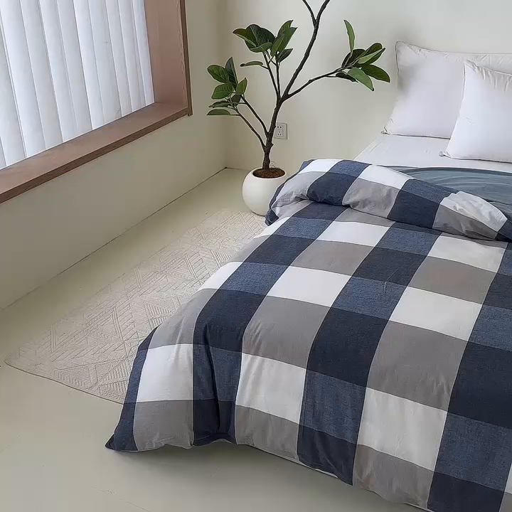 91家纺网 家纺一手货源 找家纺 凌云家纺 2025新款A类可拆洗全棉大豆被子全棉纯棉单人学生宿舍加厚保暖冬被春秋被芯棉被 宁静-蓝