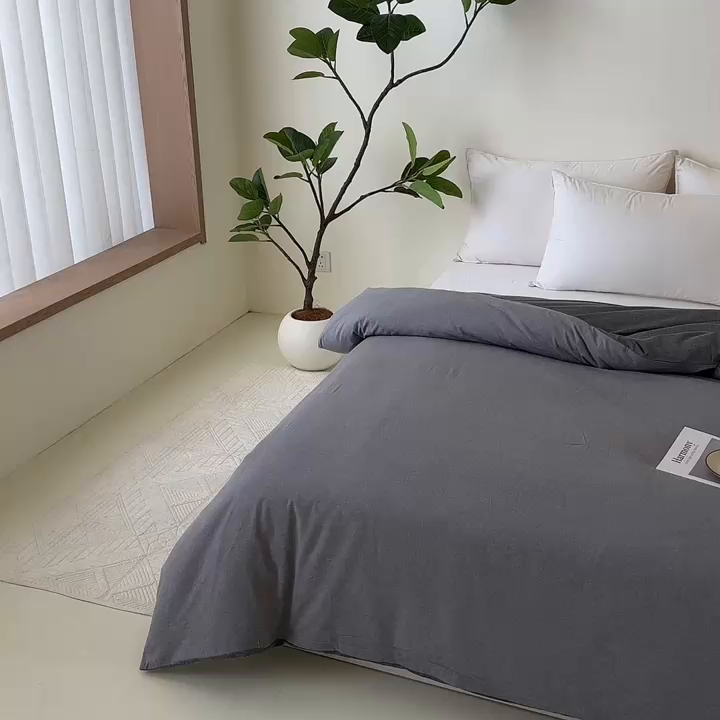 91家纺网 家纺一手货源 找家纺 凌云家纺 2025新款A类可拆洗全棉大豆被子全棉纯棉单人学生宿舍加厚保暖冬被春秋被芯棉被 浅灰+深灰