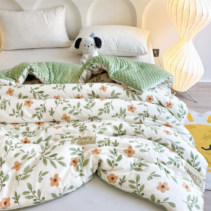 91家纺网 家纺一手货源 找家纺 （总）小石头家纺 2025新款A类全棉纯棉豆豆绒大豆被 被子冬被被芯春秋被