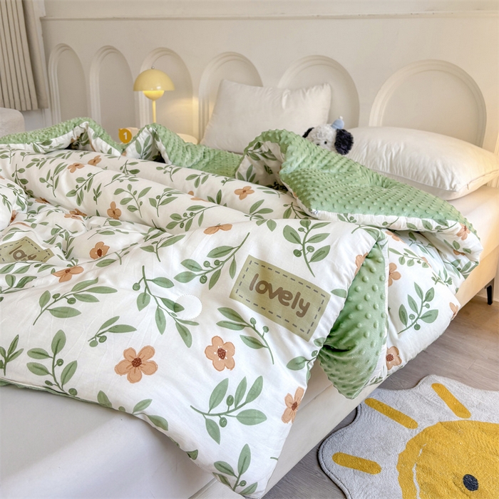 91家纺网 家纺一手货源 找家纺 （总）小石头家纺 2025新款A类全棉纯棉豆豆绒大豆被 被子冬被被芯春秋被