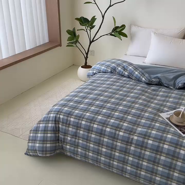 91家纺网 家纺一手货源 找家纺 凌云家纺 2025新款A类可拆洗全棉大豆被子全棉纯棉单人学生宿舍加厚保暖冬被春秋被芯棉被 秋禾-蓝
