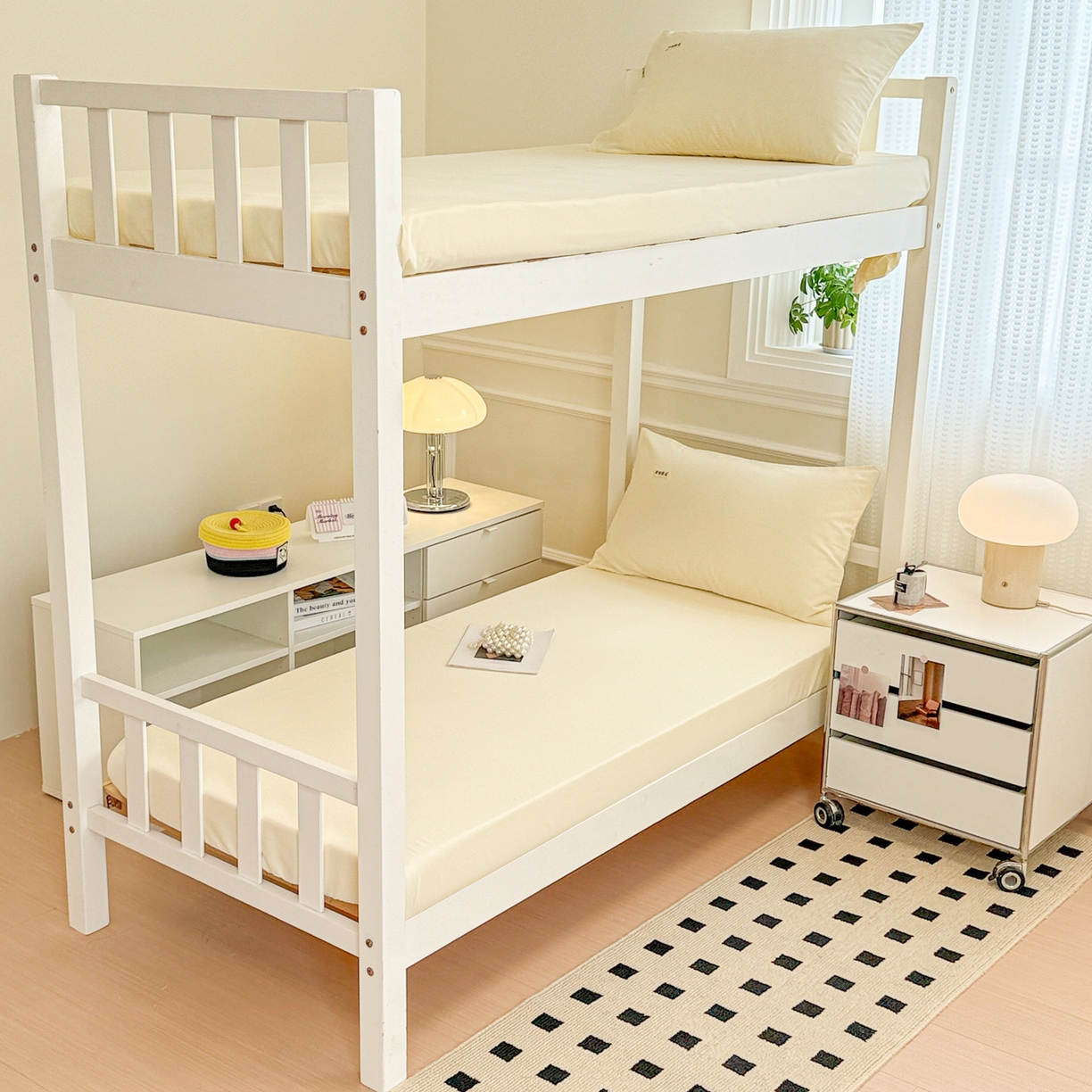 91家纺网 家纺一手货源 找家纺 眠博士 2025新款纯色全棉纯棉磨毛学生床床笠单品床笠床笠单件 磨毛床笠-陶瓷奶白