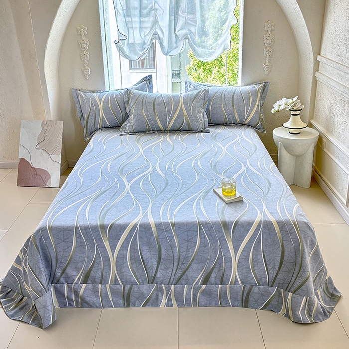 91家纺网 家纺一手货源 找家纺 （总1）安逸家纺 新款全棉床单加厚生态磨毛学生单床单纯棉床单