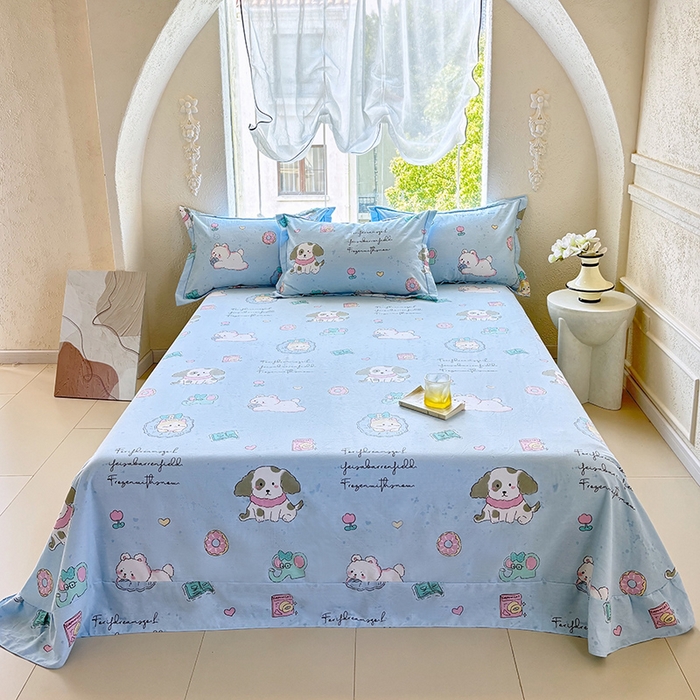 91家纺网 家纺一手货源 找家纺 （总1）安逸家纺 新款全棉床单加厚生态磨毛学生单床单纯棉床单