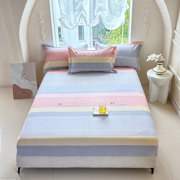 91家纺网 家纺一手货源 找家纺 （总1）安逸家纺 新款全棉床笠加厚生态磨毛床罩学生床笠纯棉单床笠