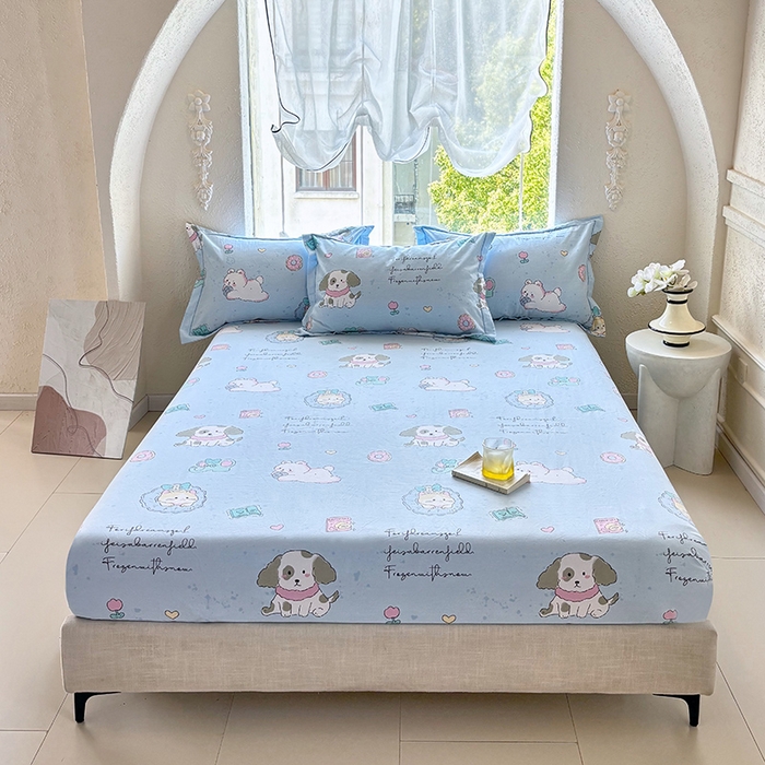 91家纺网 家纺一手货源 找家纺 （总1）安逸家纺 新款全棉床笠加厚生态磨毛床罩学生床笠纯棉单床笠