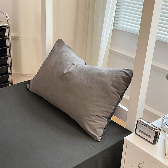 91家纺网 家纺一手货源 找家纺 （总）梦卓家纺 2025新款学生宿舍上下铺纯色水洗棉三件套