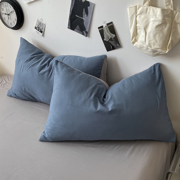 91家纺网 家纺一手货源 找家纺 （总）夜笙家纺 2025新款水洗棉纯色双拼四件套