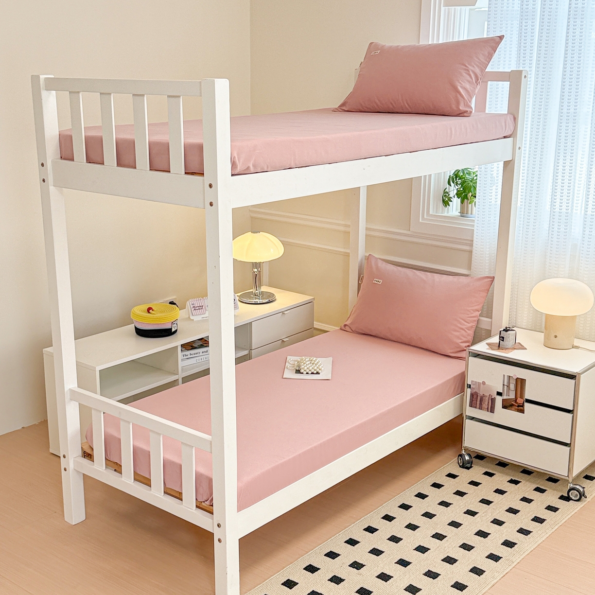 91家纺网 家纺一手货源 找家纺 眠博士 2025新款纯色全棉纯棉磨毛学生床床笠单品床笠床笠单件 磨毛床笠-陶瓷豆沙