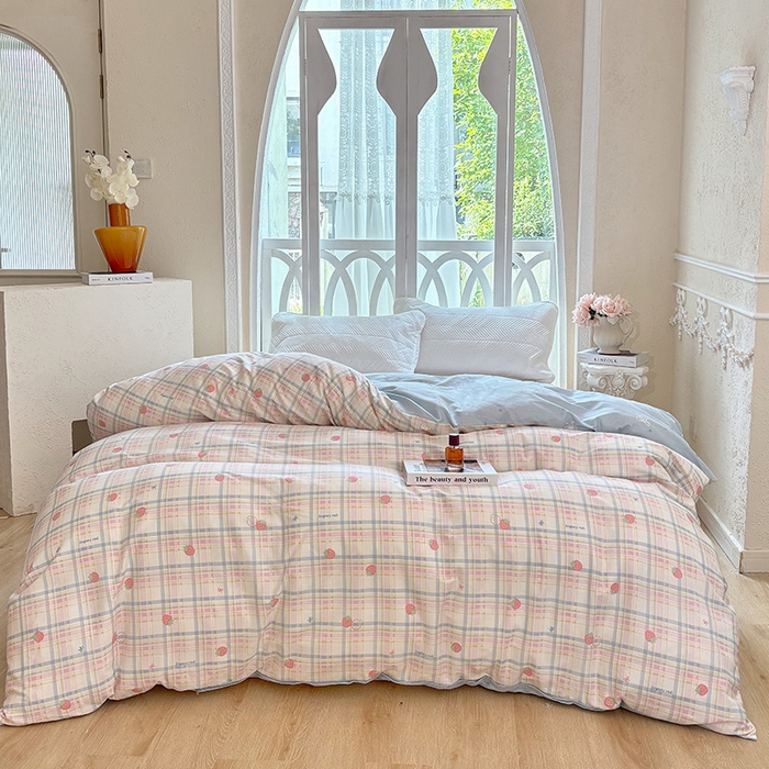 91家纺网 家纺一手货源 找家纺 （总1）安逸家纺 12868 新款全棉被套被罩学生宿舍纯棉单被套