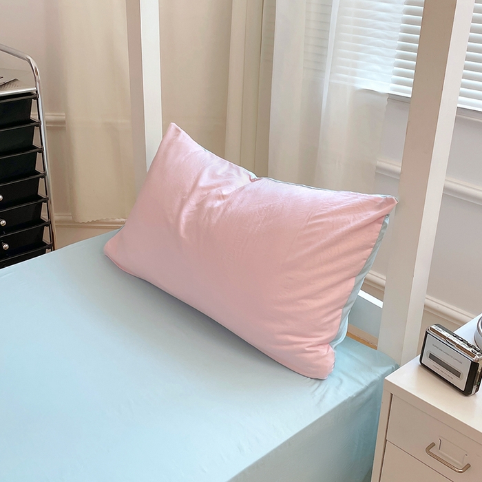 91家纺网 家纺一手货源 找家纺 梦卓家纺 2025新款学生宿舍上下铺纯色水洗棉三件套 草莓冰