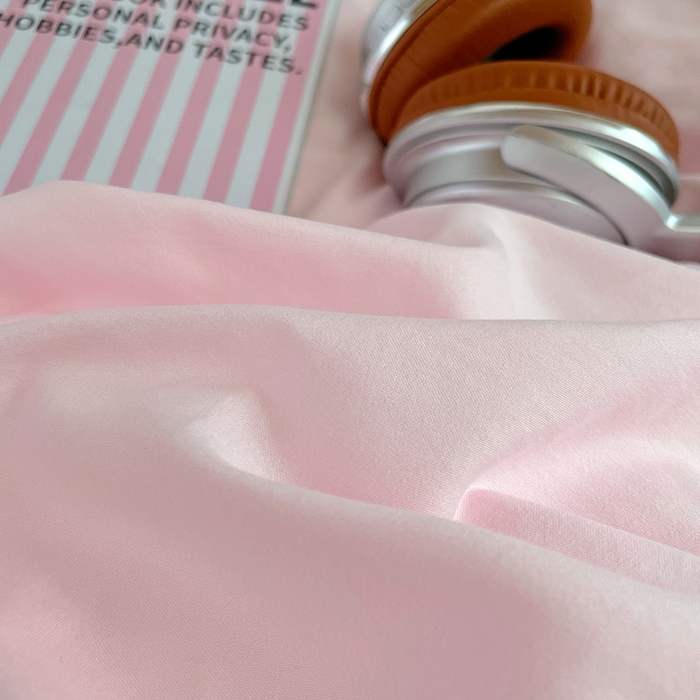 91家纺网 家纺一手货源 找家纺 梦卓家纺 2025新款学生宿舍上下铺纯色水洗棉三件套 粉果气泡