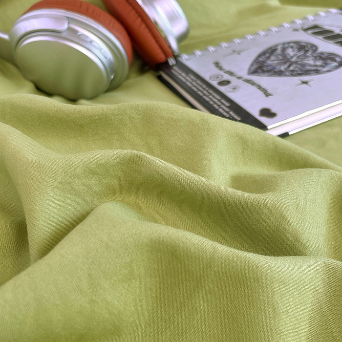 91家纺网 家纺一手货源 找家纺 梦卓家纺 2025新款学生宿舍上下铺纯色水洗棉三件套 芥末绿深灰