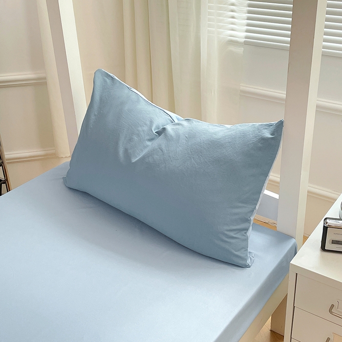 91家纺网 家纺一手货源 找家纺 梦卓家纺 2025新款学生宿舍上下铺纯色水洗棉三件套 绵绵豆冰