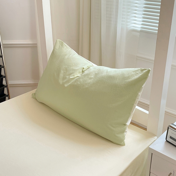 91家纺网 家纺一手货源 找家纺 梦卓家纺 2025新款学生宿舍上下铺纯色水洗棉三件套 奶酪薄荷