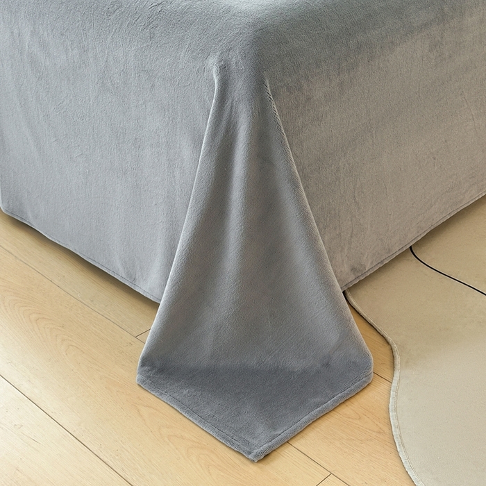 91家纺网 家纺一手货源 找家纺 莱越家纺 2025新款高克重牛奶绒纯色贴标款四件套（8斤重） 贴标-绅士灰