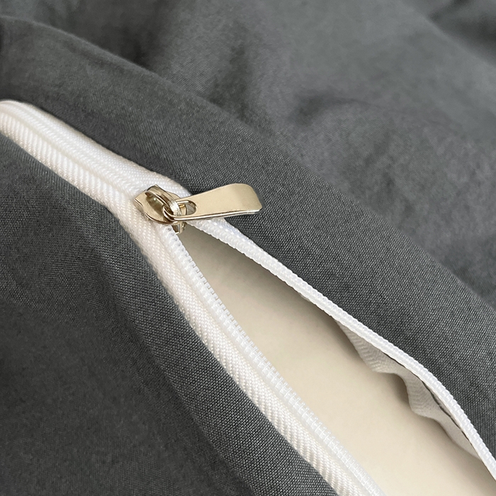 91家纺网 家纺一手货源 找家纺 梦卓家纺 2025新款学生宿舍上下铺纯色水洗棉三件套 深灰