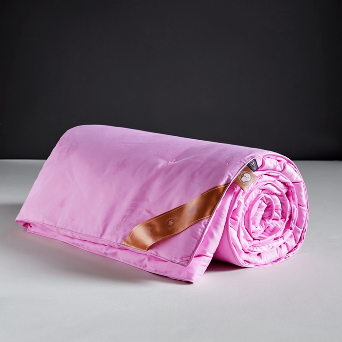 91家纺网 家纺一手货源 找家纺 金同成 2025新款婚庆被冬被子母被春秋被四季被60支全棉龙凤喜字提花蚕丝被 蜜糖粉