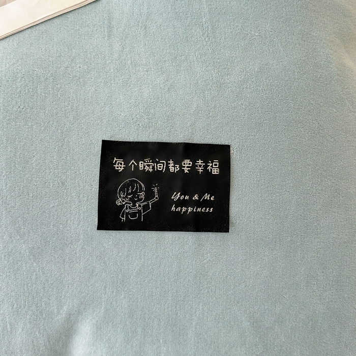 91家纺网 家纺一手货源 找家纺 莱越家纺 2025新款高克重牛奶绒纯色贴标款四件套（8斤重） 贴标-天蓝